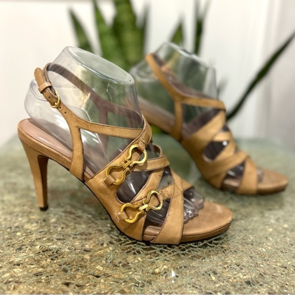 COLE HAAN Leather Strappy Heels Size 7.5 B